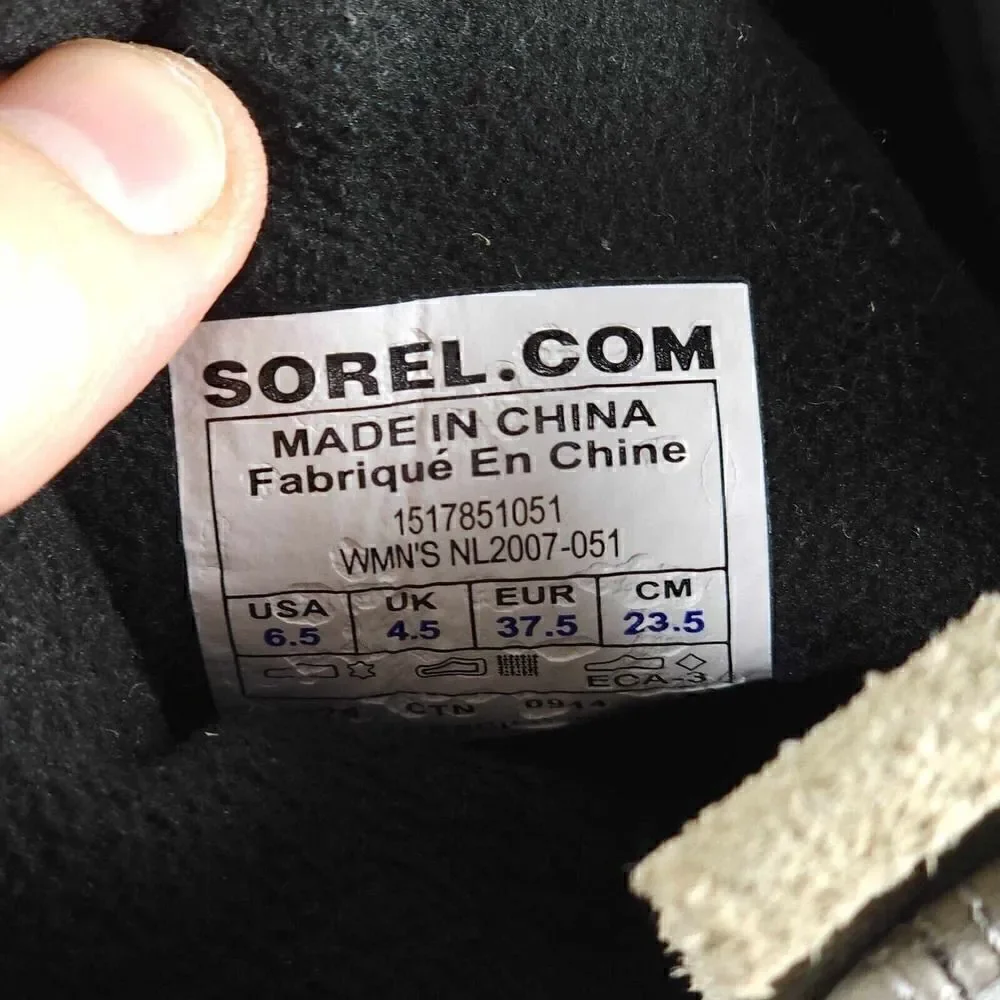Sorel Women's Slimpack US6,5 Gray Leather Tall Waterproof Equestrian Snow Boots